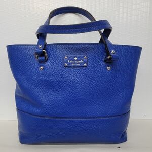 Kate Spade Blue Leather Tote Bag